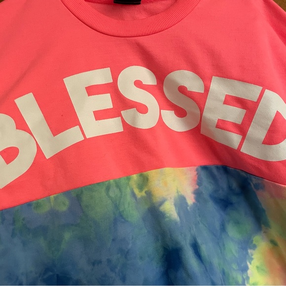 Rue21 Blessed Tie Dye Crop Top Sweatshirt Tee Shirt Top Small - Picture 4 of 6